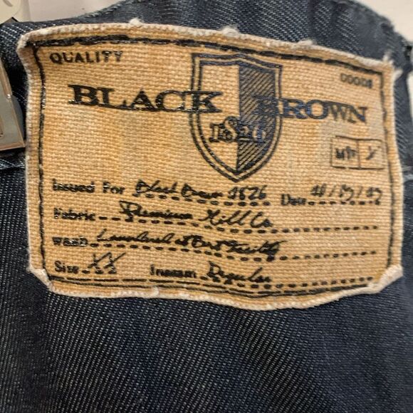 Black Brown 1826 Black Wash Whiskered Classic Fit Straight Leg Jeans Size 36X32 - Picture 8 of 16